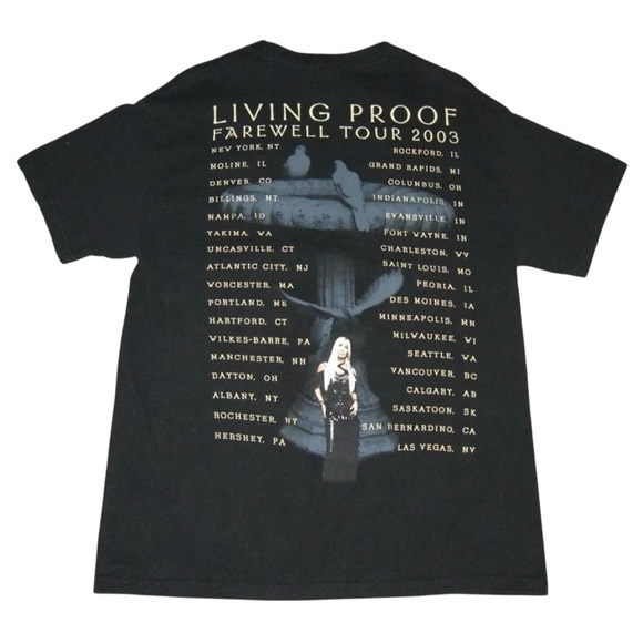 Vintage Cher Tee y2k Living Proof Tour 2003 Black Noughties alt Gothic Goth 00's - Picture 7 of 11